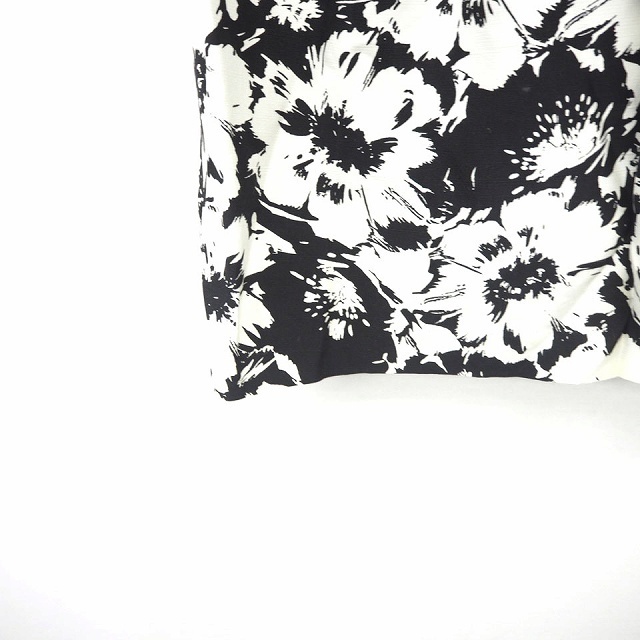 ボールジー BALLSEY トゥモローランド スカート 台形 花柄 ひざ丈 シルク 38 アイボリー ブラック 黒 /MT50 レディース_画像6