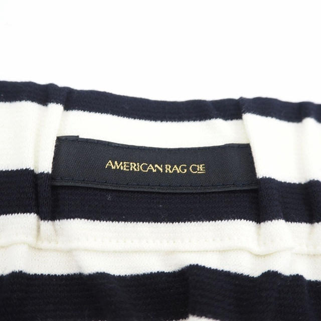 アメリカンラグシー AMERICAN RAG CIE タイトスカート ボーダー ひざ丈 コットン 綿 F アイボリー ブラック 黒 /MT34 レディース_画像4