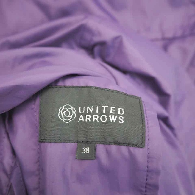 ユナイテッドアローズ UNITED ARROWS コート アウター スプリング ロング 薄手 ステンカラー 七分袖 38 パープル 紫 /TT32_画像3