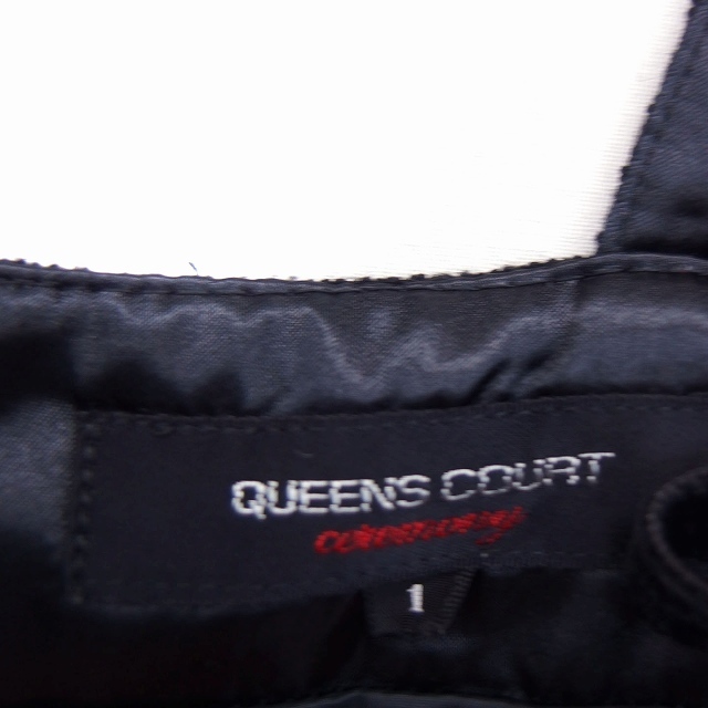 クイーンズコート QUEENS COURT ワンピース 起毛 リボン ノースリーブ ひざ下丈 ウール 1 ブラック 黒 /FT26 レディース_画像3