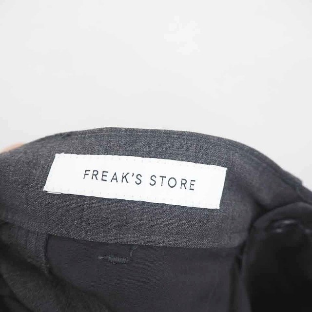 フリークスストア FREAKS STORE パンツ テーパード センタープレス 無地 シンプル ジップフライ ウール混 S グレー /TT9_画像3