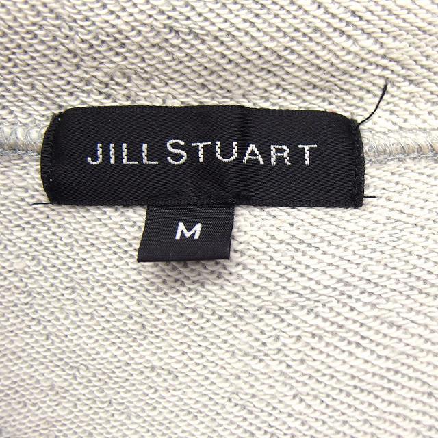 ジルスチュアート JILL STUART ジップアップ パーカー エコファー フード 長袖 コットン 綿 M グレー 灰 /FT20 レディース_画像3