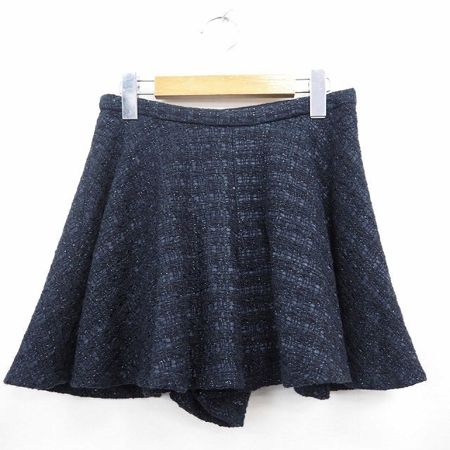  Untitled UNTITLED culotte pants lame Mini Short wool .1 navy navy blue /MT53 lady's 