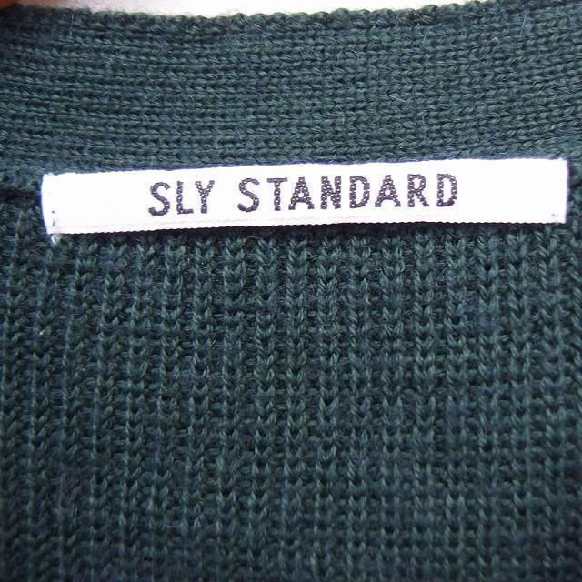 スライ SLY STANDARD ニット セーター Vネック 長袖 無地 ウール混 F グリーン 緑 /FT26 レディース_画像3