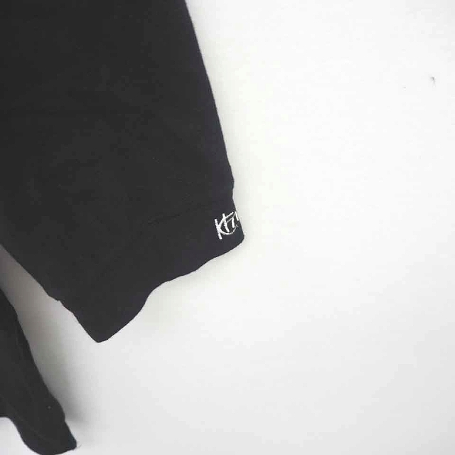 クリフメイヤー KRIFF MAYER K.MAYER Tシャツ カットソー 丸首 ロゴ刺繍 ラグランスリーブ 七分袖 M 黒 ブラック /TT41 メンズの画像6