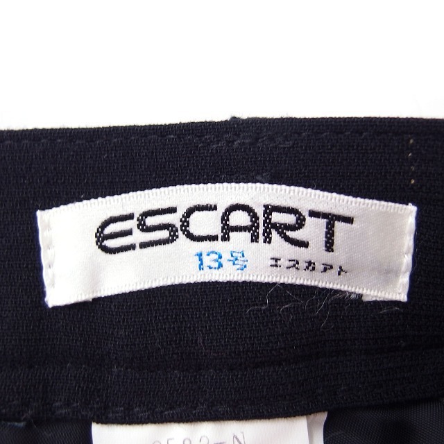 エスカート ESCART パンツ センタープレス ロング 無地 ウール 大きいサイズ 13 ブラック 黒 /FT2 レディース_画像3