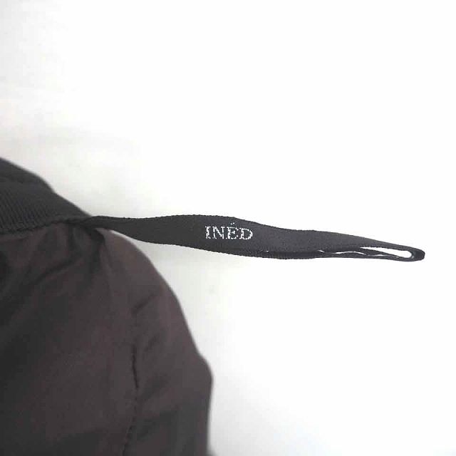  Ined INED юбка flair колени внизу длина поддельный замша искусственная кожа 9 хаки /TT12 женский 