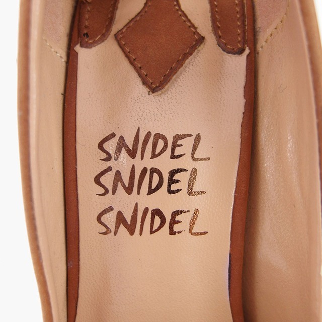 スナイデル snidel 靴 パンプス ポインテッドトゥ ピンヒール スエード調 M キャメル 茶 /HT7 レディース_画像3