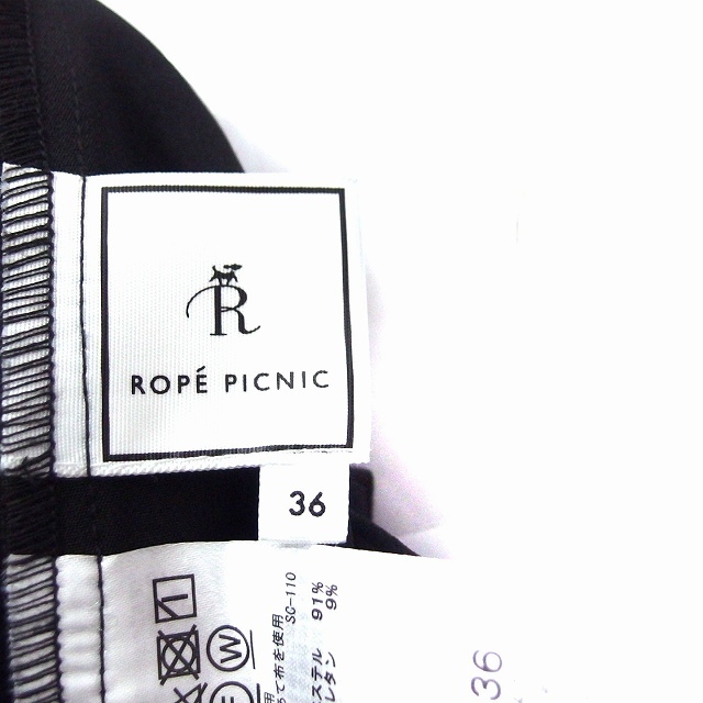 ロペピクニック ROPE Picnic テーパード パンツ センタープレス 無地 シンプル 36 ブラック 黒 /FT15 レディースの画像3