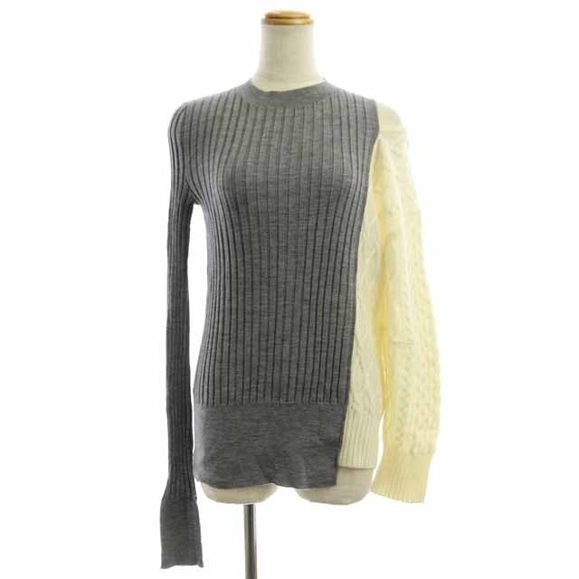 サカイ sacai 20AW パネルニット セーター 長袖 切替 1 アイボリー