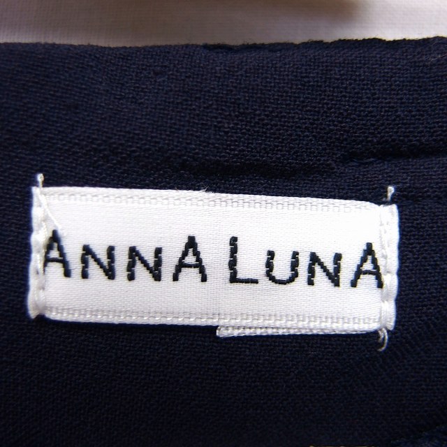  Anna luna ANNA LUNA skirt pcs shape flair knees height formal wool . plain simple navy navy blue /HT15 lady's 