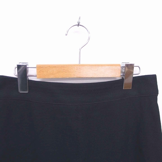 ノーリーズ Nolley's スカート 台形 ひざ丈 無地 シンプル 綿 コットン サイドジップ 38 黒 ブラック /TT1 レディース_画像4