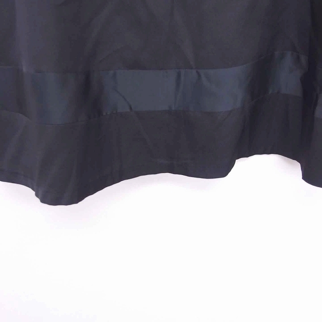 リフレクト Reflect スカート 台形 ひざ丈 ボーダー サイドジップ 11 ブラック ダークグリーン 黒 緑 /TT7 レディース_画像5