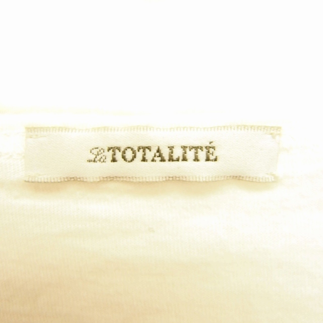 ラ トータリテ La TOTALITE Tシャツ カットソー 丸首 半袖 綿混 プリント 英字 ハート ホワイト 白 /HT15 レディース_画像3