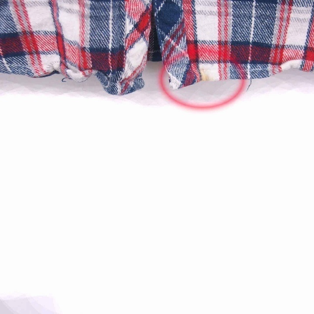 アーバンリサーチ URBAN RESEARCH シャツ ブラウス チェック ステンカラー 綿 長袖 ONE ネイビー レッド 紺 赤 /TT13 レディース_画像5