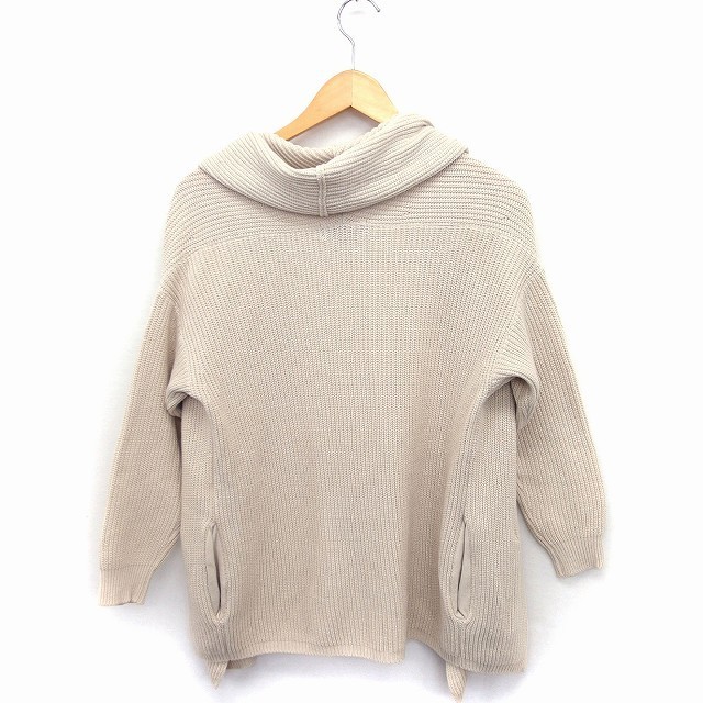  Untitled UNTITLED cardigan knitted topa- long sleeve cotton cotton 0 beige /FT46 lady's 