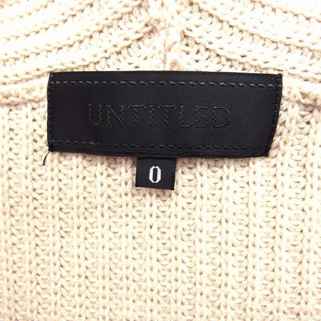  Untitled UNTITLED cardigan knitted topa- long sleeve cotton cotton 0 beige /FT46 lady's 