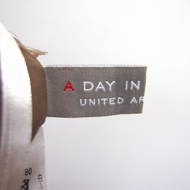 ユナイテッドアローズ A DAY IN THE LIFE UNITED ARROWS ワイド パンツ 無地 シンプル タック ベージュ /HT22 レディース_画像3