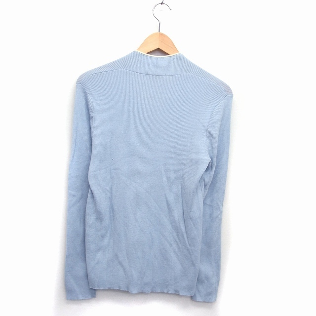  I si- Be iCB knitted sweater long sleeve V neck rib knitted wool XL light blue blue /KT7 lady's 