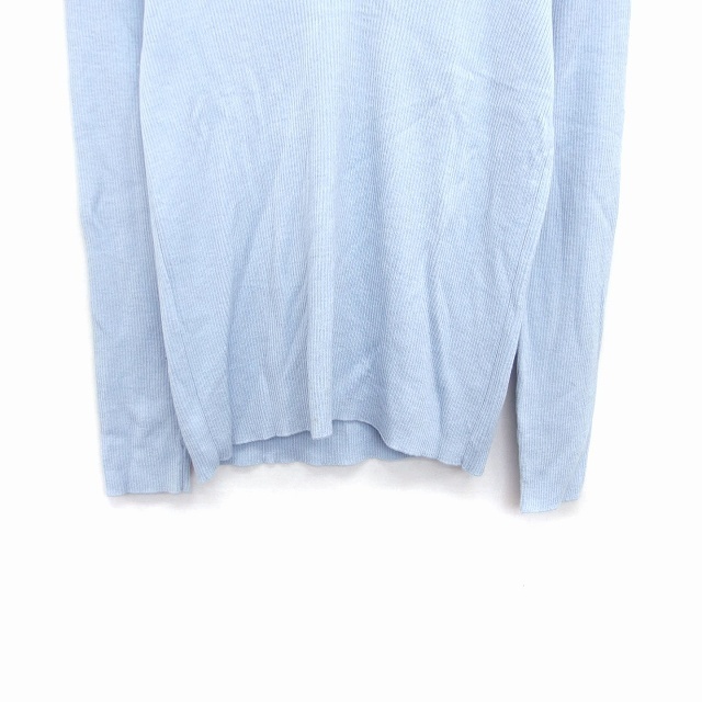  I si- Be iCB knitted sweater long sleeve V neck rib knitted wool XL light blue blue /KT7 lady's 