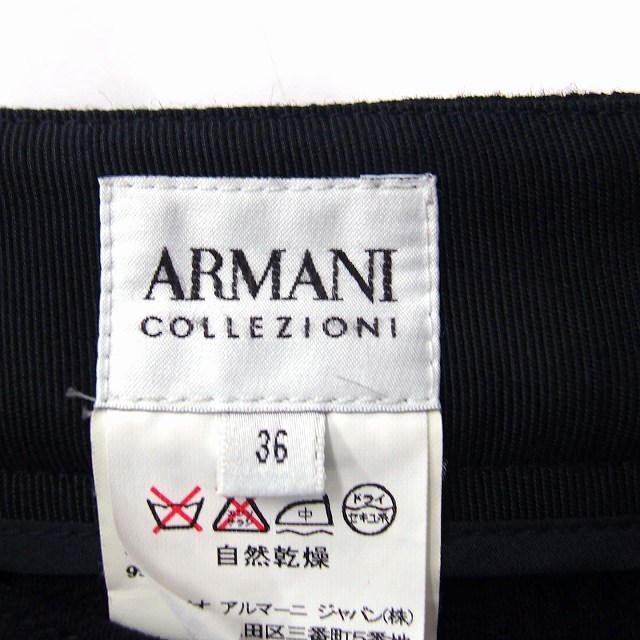 アルマーニ コレツィオーニ ARMANI COLLEZIONI 国内正規品 タイト スカート ひざ下丈 ウール スリット 36 ブラック /FT26 レディース_画像3
