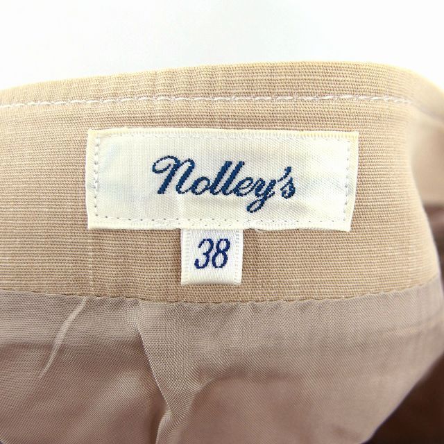 ノーリーズ Nolley's 台形 スカート 膝下 コットン 綿 ステッチ デザインポケット 38 ベージュ /HT8 レディース_画像3