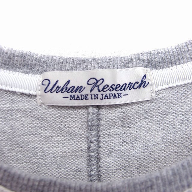 アーバンリサーチ URBAN RESEARCH スウェットTシャツ カットソー レース 丸首 半袖 コットン 綿 F グレー /FT29 レディース_画像3