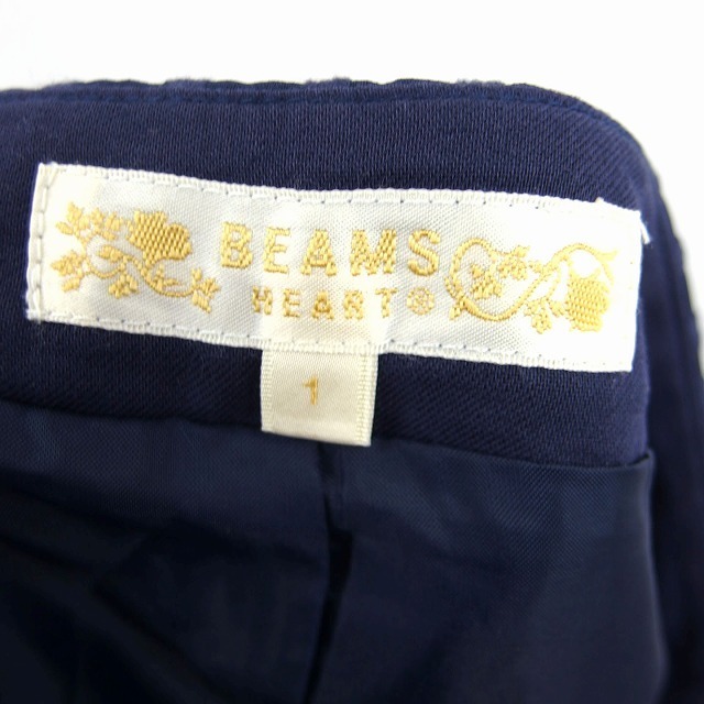  Beams Heart BEAMS HEART culotte short pants total pattern embroidery 1 navy navy blue /HT2 lady's 