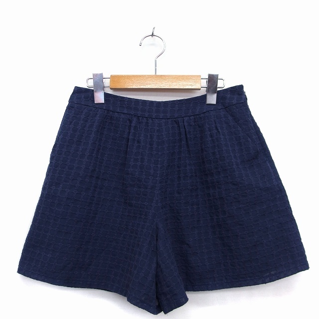  Beams Heart BEAMS HEART culotte short pants total pattern embroidery 1 navy navy blue /HT2 lady's 