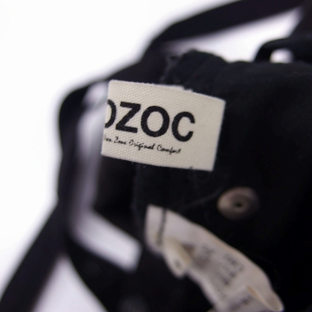 オゾック OZOC デニム ジャンパー スカート タイト 膝丈 綿混 無地 シンプル 36 ブラック 黒 /HT7 レディース_画像3