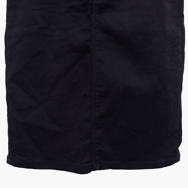 オゾック OZOC デニム ジャンパー スカート タイト 膝丈 綿混 無地 シンプル 36 ブラック 黒 /HT7 レディース_画像6