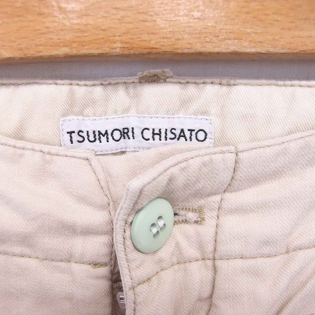  Tsumori Chisato TSUMORI CHISATO укороченные брюки Zip fly одноцветный простой лен linen.2 бежевый светло-коричневый /TT1 женский 