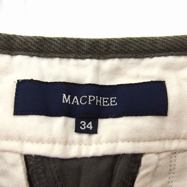 マカフィー MACPHEE トゥモローランド テーパード パンツ 無地 シンプル 34 ダークグリーン 深緑 /FT37 レディース_画像3