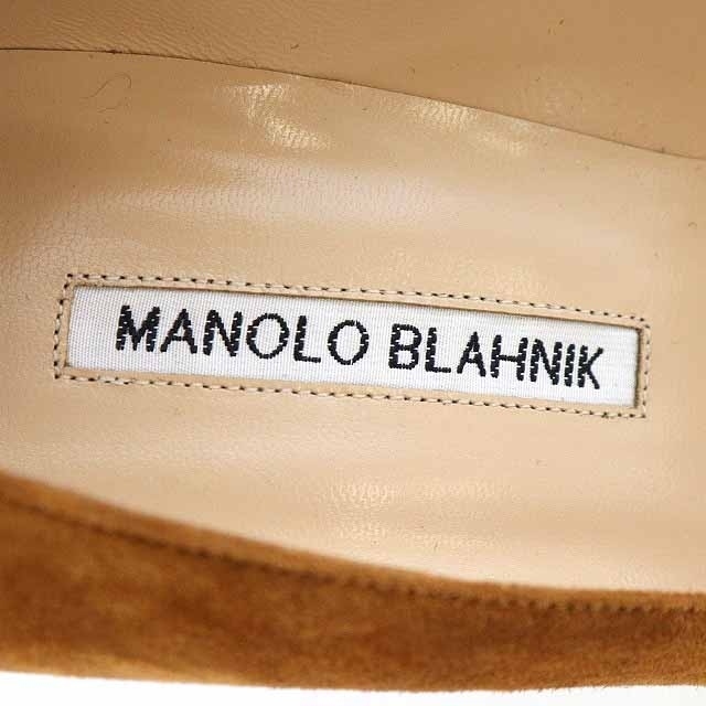 マノロブラニク MANOLO BLAHNIK KIETTA パンプス スエード ポインテッドトゥ ハイヒール 37.5 24.5cm 茶 ブラウン 99WKETSUE090 /RY49_画像3