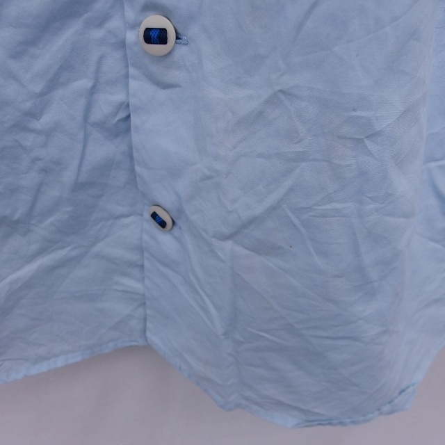 ビームス BEAMS シャツ カジュアル ステンカラー 無地 シンプル 半袖 M ライトブルー 青 /TT9 メンズ_画像8