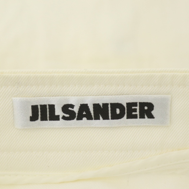 ジルサンダー JIL SANDER フロントボタンスカート 膝丈 タイト デニム コットン混 34 白 ホワイト /NR ■OS レディース_画像3