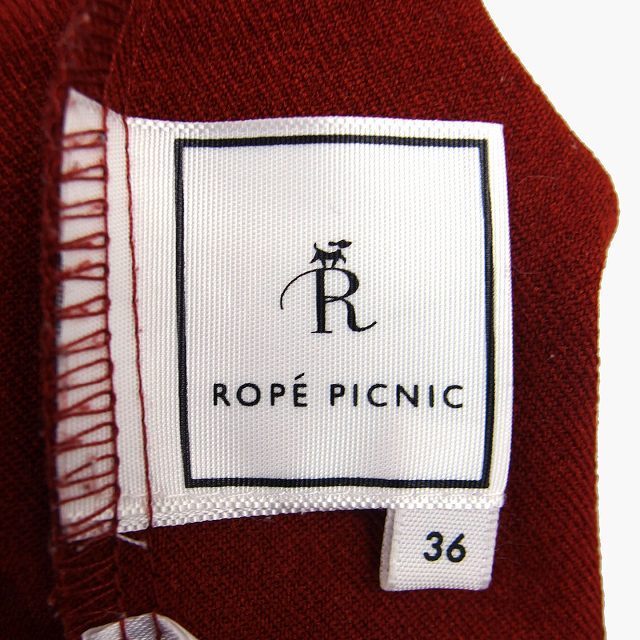 ロペピクニック ROPE Picnic ワイド パンツ デニム タック 厚手 36 オレンジブラウン 茶 /HT13 レディース_画像3