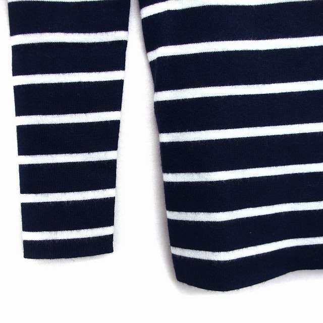  Mayson Grey MAYSON GREY knitted sweater square neck long sleeve border pattern 2 navy navy blue white /HT27 lady's 