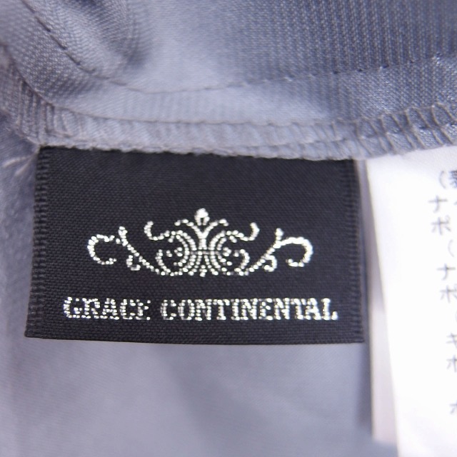 グレースコンチネンタル GRACE CONTINENTAL フレア スカート ミニ シフォン ラメ混 36 グレー 灰 /HT34 レディース_画像3