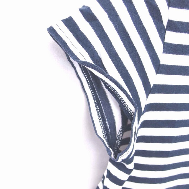エックスガール x-girl チュニック ボーダー 丸首 プルオーバー 半袖 1 ホワイト ネイビー 白 紺 /TT25 レディース_画像6