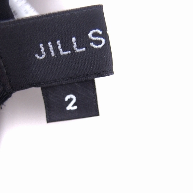 ジルスチュアート JILL STUART レース ワンピース ノースリーブ ひざ丈 丸首 リボン コットン 綿 2 ブラック 黒 /FT9 レディース_画像3