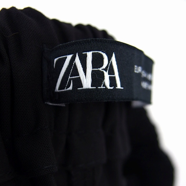 ザラ ZARA テーパード パンツ リラックス 無地 シンプル デザインポケット XS ブラック 黒 /HT25 レディース_画像3