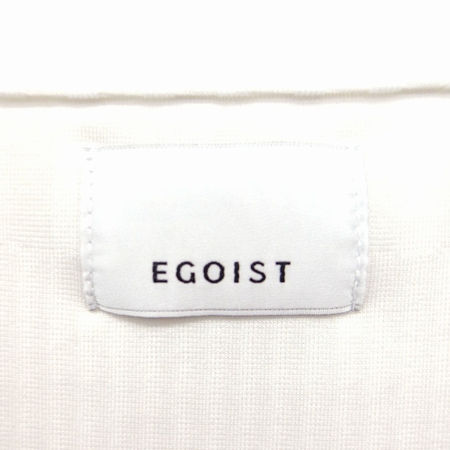 エゴイスト EGOIST ストライプ カットソー Tシャツ 半袖 ペンタゴンネック F ホワイト 白 /FT9 レディース_画像3