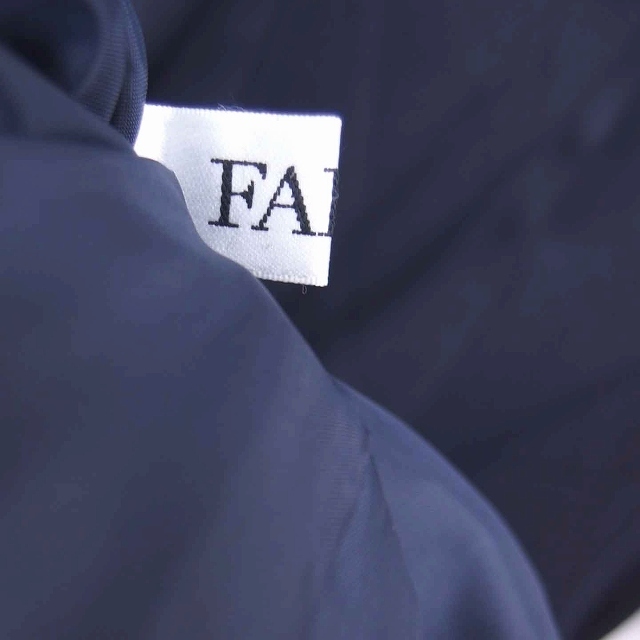 ファビア FABIA ワンピース ロング プリーツ 薄手 プルオーバー 七分袖 M ネイビー 紺 /TT12 レディース_画像3