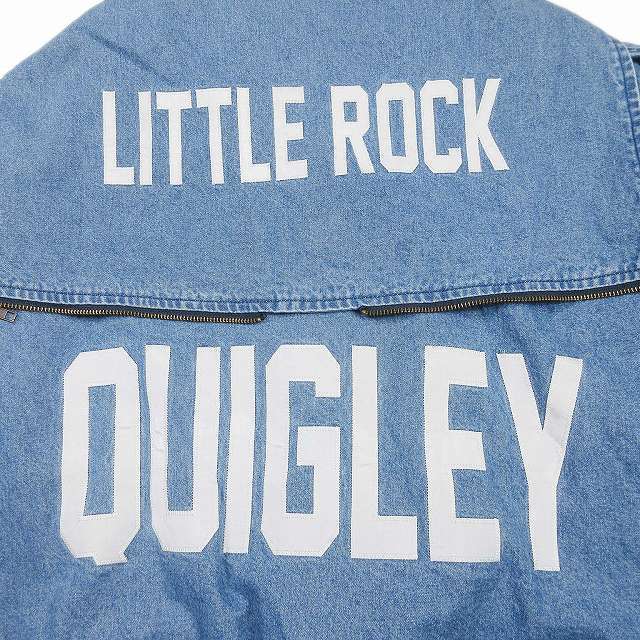 キグリー Quigley DENIM HOODED VARSITY JACKET デニム スタジャン