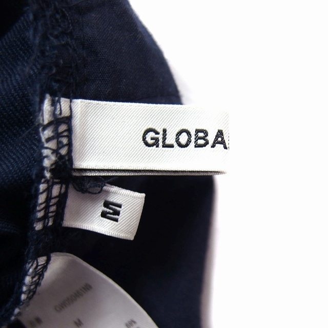 グローバルワーク GLOBAL WORK タイト スカート ひざ丈 無地 スリット M ネイビー 紺 /FT38 レディース_画像3