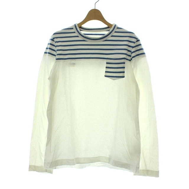 ヤフオク! - サカイ sacai ボーダー切替カットソー Tシャツ ロン...