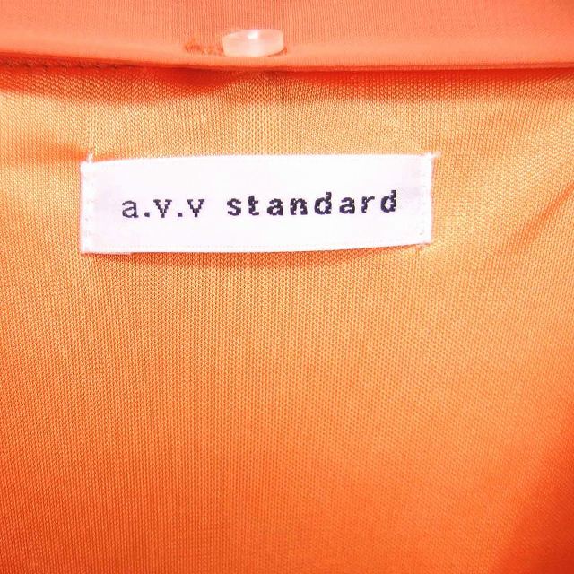 アー・ヴェ・ヴェスタンダード ミッシェルクラン a.v.v standard カットソー ブラウス ボウタイ プルオーバー 半袖 40 オレンジ /TT41_画像3