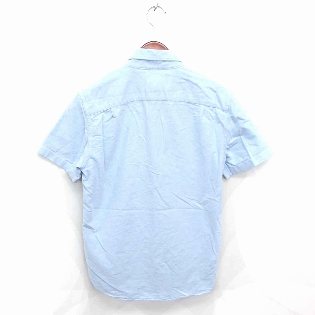 アメリカンイーグル AMERICAN EAGLE ボタンダウン シャツ ロゴ刺繍 半袖 XS ライトブルー 青 /TT3 メンズ_画像2