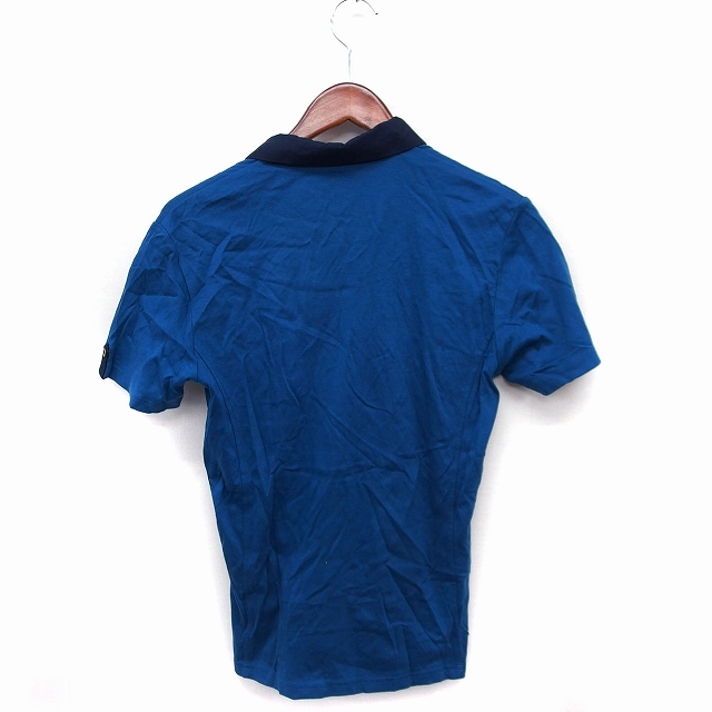 ムッシュニコル monsieur NICOLE ポロシャツ 半袖 バイカラー コットン 綿 46 ブルー 青 /FT27 メンズ_画像2